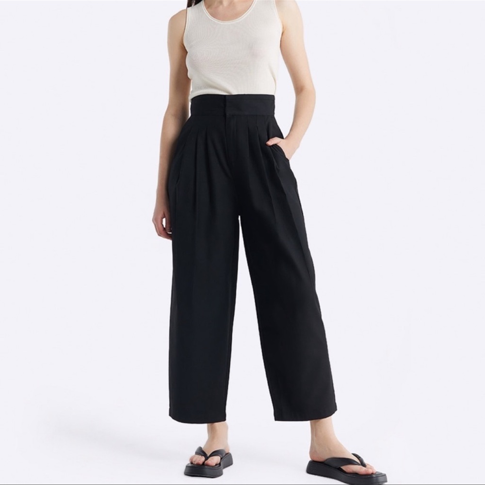Lattlelier black high waisted pleated pants size xl - Picture 1 of 14